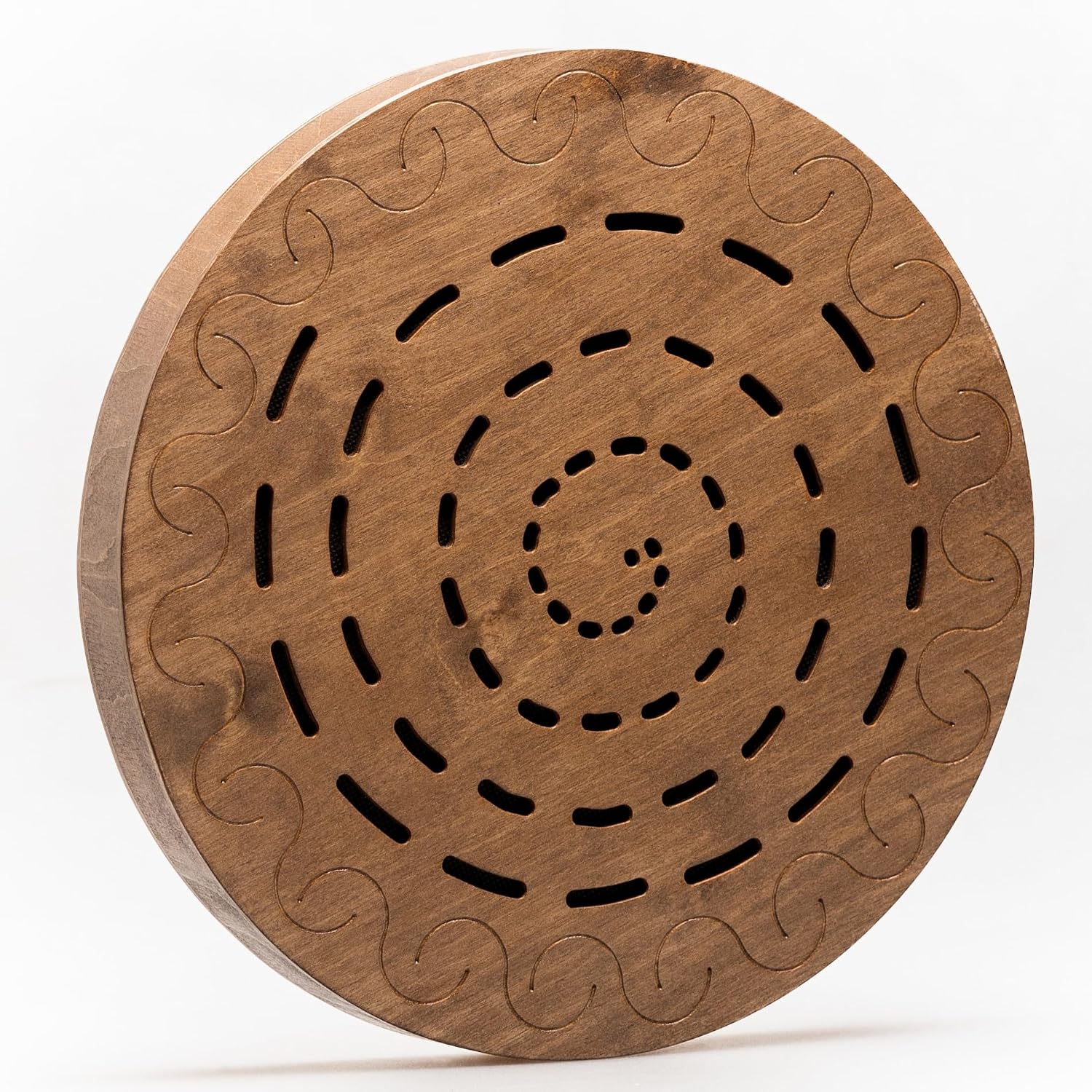 Water-Fall Disc — Wooden Ocean Drum, Swirl, 12' (30 cm) | Realistic Ocean Waves & Waterfall Sound for Meditation & Yoga | No Bag