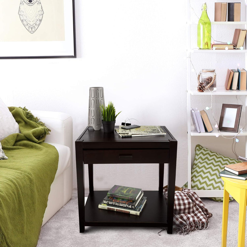 Notre Dame Nightstand with USB Port-Espresso