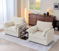 Mofolit Accent Chair Set of 2 Living Room Chairs in Corduroy Fabric,Reading Chair Sofa couches for Apartment Bedroom and Small Spaces. (Beige, 2 Chairs)
