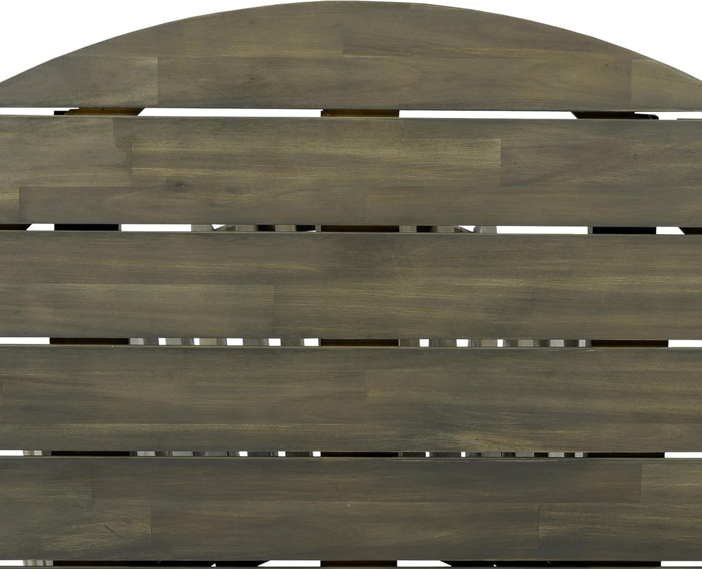 Christopher Knight Home Briar Farmhouse Acacia Wood Round Dining Table, Patio Dining Room Table with Unique Wooden Base for Backyard/Garden, Slatted Design Outdoor Dining Table, Light Teak
