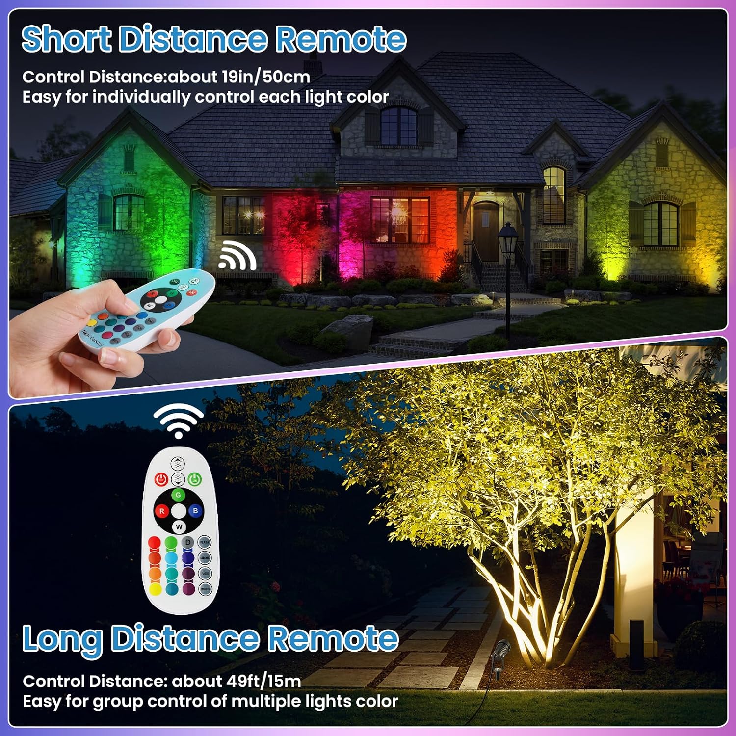 Low Voltage Landscape Lights Christmas 10W RGBW Warm White LED Well Landscape Lighting Waterproof Outdoor 12V-24V Pathway Deck Ground Garden RGB Christmas Well Lights (12)