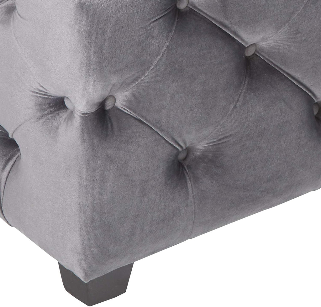Christopher Knight Home Piper Velvet Ottoman, Grey