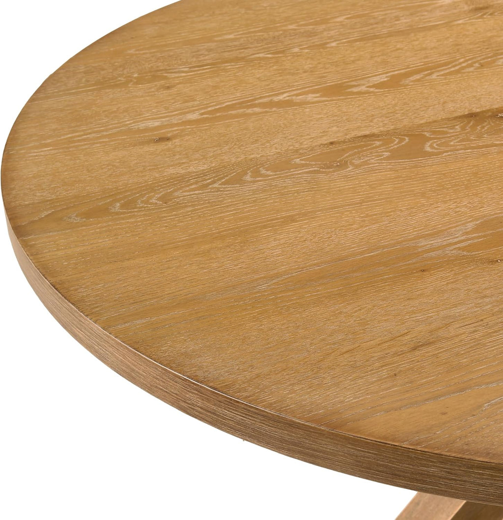 Roundhill Furniture Windvale Cross-Buck Base Dining Table, Brown