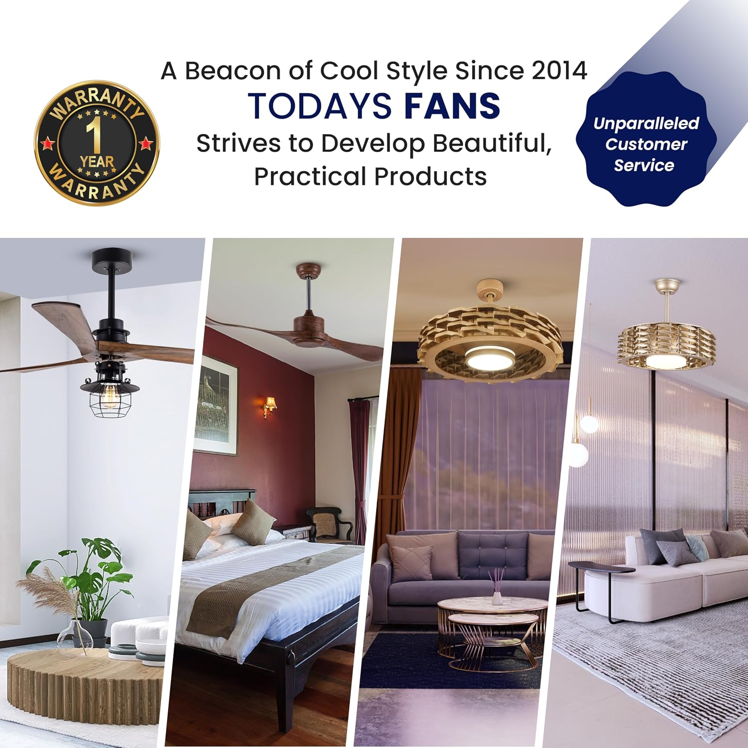 Bladeless Ceiling Fan with Lights & Remote – LUMIO 28' Low-Profile Downrod or Flush Mount Ceiling Fan with Lights for Bedroom & More – Dimmable LED, Night Light & Wi-Fi Connect, Faux Wood