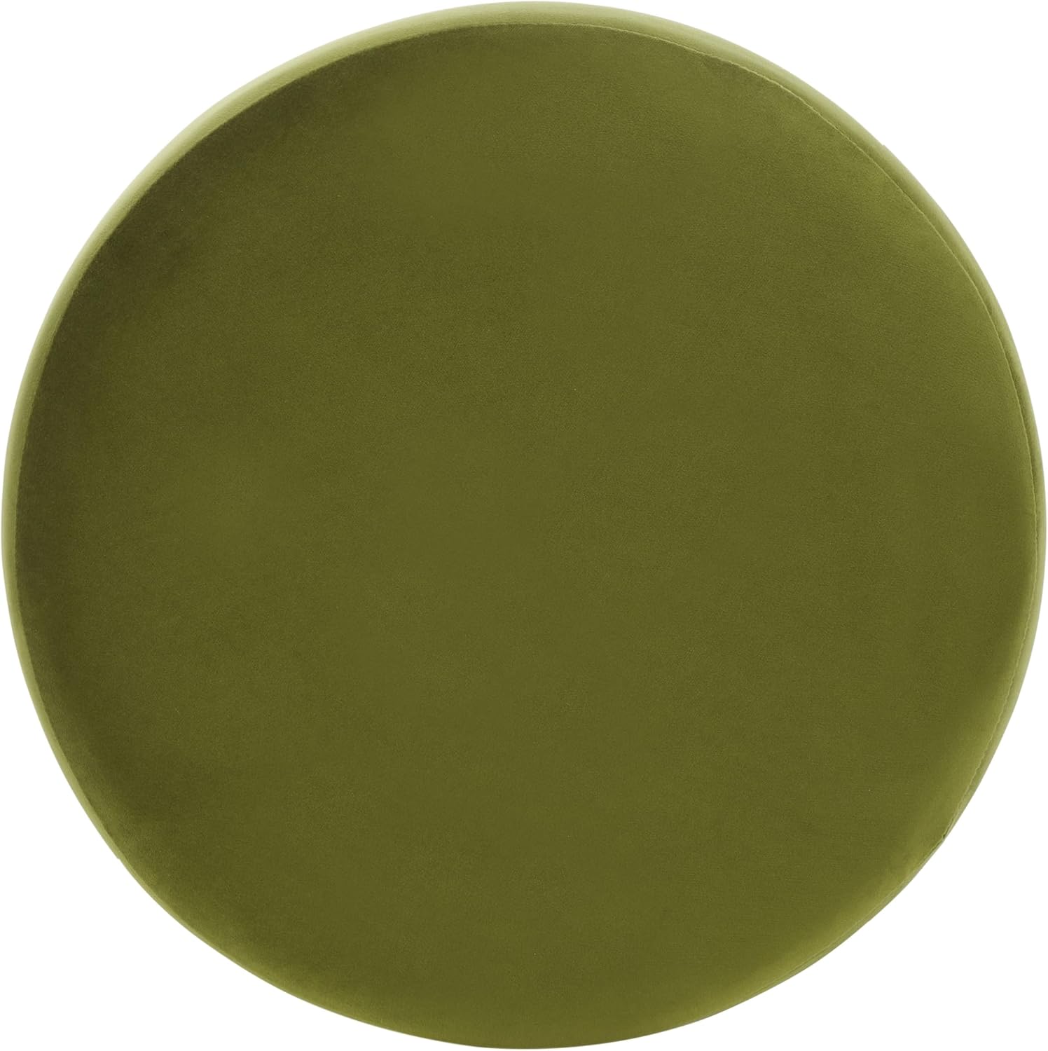 SAFAVIEH Home Collection Mista Olive Green Velvet Round Ottoman Seat Foot Rest