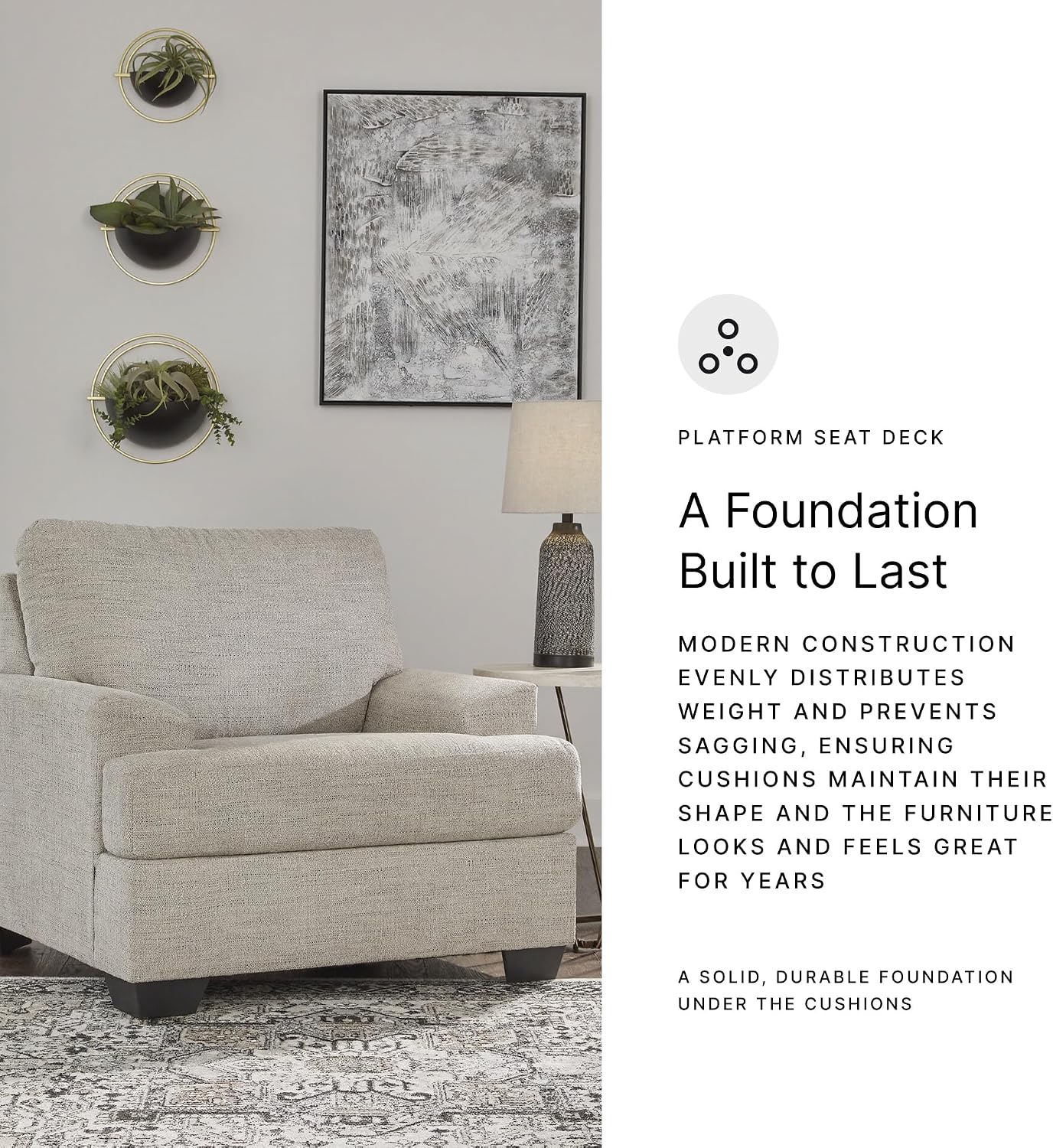 Signature Design by Ashley Vayda Casual Upholstered Chair, Light Gray