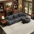 112' Compressed Boneless Sectional Sofa with Movable Ottoman Convertible L Shaped Modular Corner Couch for Living Room - Oversized Cloud Couches W/Tufted Cushions and Deep Seat
