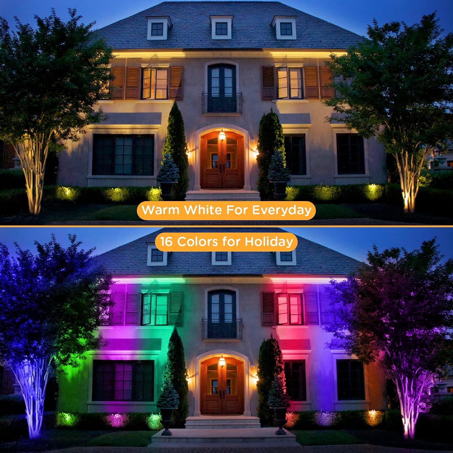 Low Voltage Landscape Lights Christmas 10W RGBW Warm White LED Well Landscape Lighting Waterproof Outdoor 12V-24V Pathway Deck Ground Garden RGB Christmas Well Lights (12)