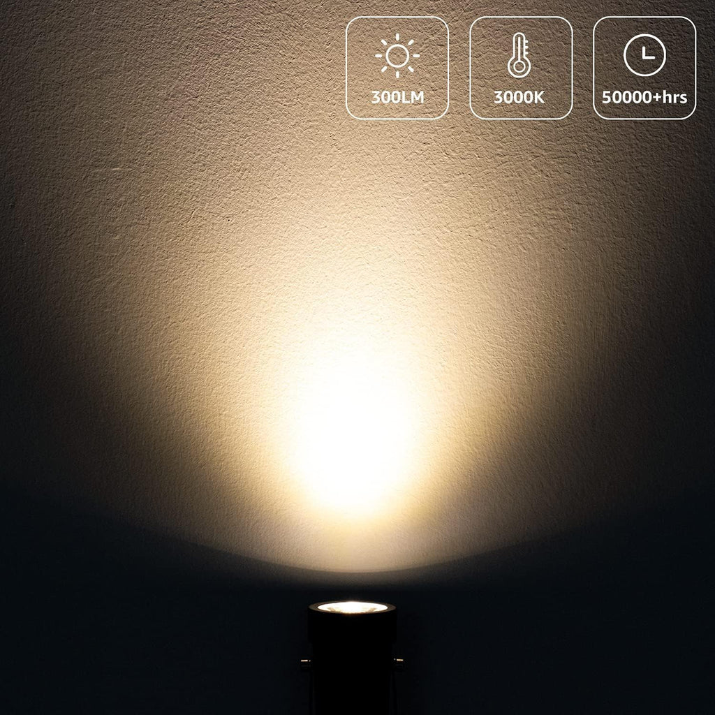2 Pack LED Spot Lights Indoor Plant Spotlight Lamp Up for Plants Aent Lighting 110V Warm White Uplight 5.9 FT Cord with Floor Foot Switch,