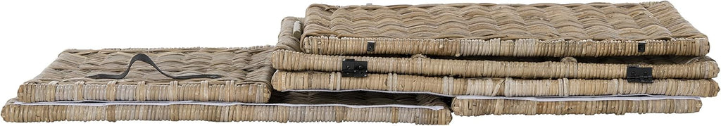 happimess HPM9004B Michael 35' Wicker Storage Trunk, Collapsible for flat storage, Rattan-Kubusoft Gray, Coastal for Office, Dorm Room-LivingRoom, Bedroom, Dining Room, Natural