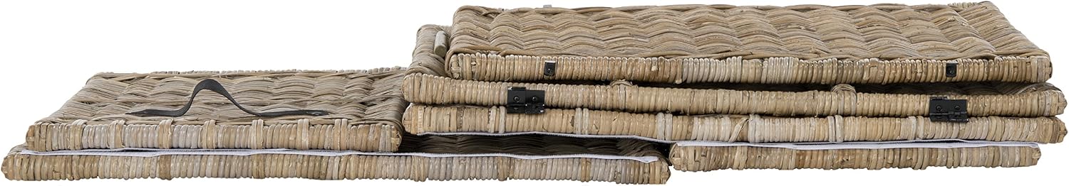 happimess HPM9004B Michael 35' Wicker Storage Trunk, Collapsible for flat storage, Rattan-Kubusoft Gray, Coastal for Office, Dorm Room-LivingRoom, Bedroom, Dining Room, Natural