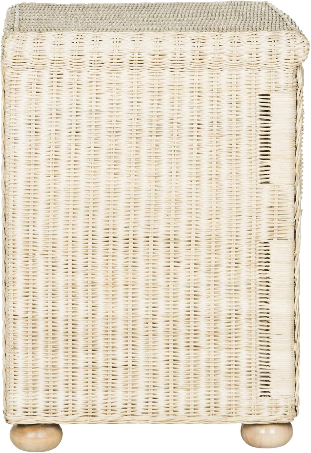 SAFAVIEH Home Collection - Adira Natural White Wash Wicker 1-Drawer Nightstand Accent Table, Coastal Boho Bedroom Storage Furniture with Shelf, 22.1'W x 16.5'D x 22.1'H (SEA8002A)