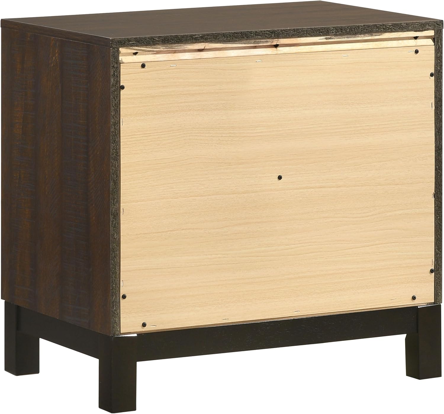 Coaster Home Furnishings Edmonton Farmhouse Engineered Wood 2-Drawer Bedroom Nightstand Bedside Table Organizer Unit Rustic Tobacco 204352