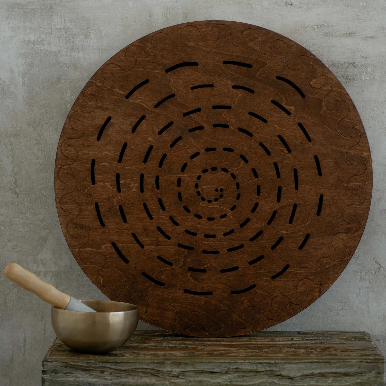Water-Fall Disc — Wooden Ocean Drum, Swirl, 19.5' (50 cm) | Deep Ocean Waves & Waterfall Sound for Sound Bath, Meditation & Sleep | No Bag