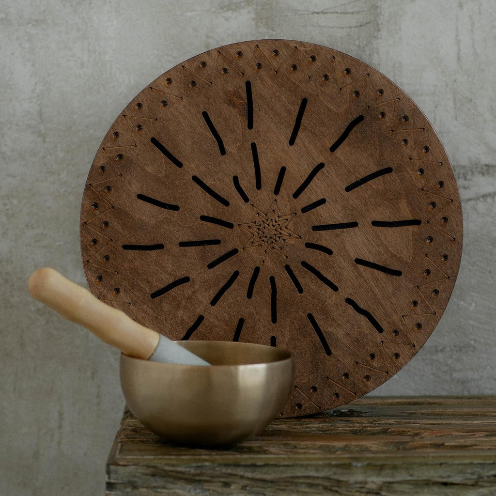 Water-Fall Disc — Wooden Ocean Drum, Geyser, 12' (30 cm) | Realistic Ocean Waves & Waterfall Sound for Meditation & Yoga | No Bag