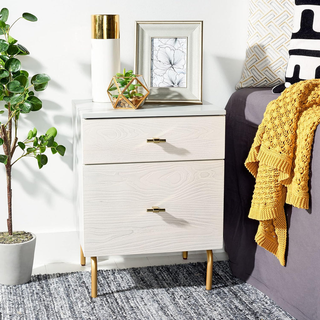 Safavieh Home Collection Genevieve Grey/White Washed 2-Drawer Nightstand