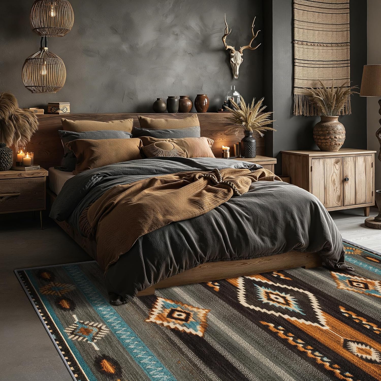 Southwest Rugs for Living Room - 6x9 Rug, Navajo Home Decor, Aztec Tribal Washable Rugs for Living Room Bedroom, Indian Navajo Area Rug, Native American Carpet, Southwest Gifts for Men