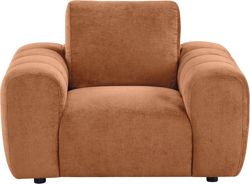 Coaster Home Furnishings - Burnett - Chenille Upholstered Accent Chair with Rounded Arms, Curved Shape, Attached Seat and Reversible Back Cushion - Living Room - Burnt Orange - 504953