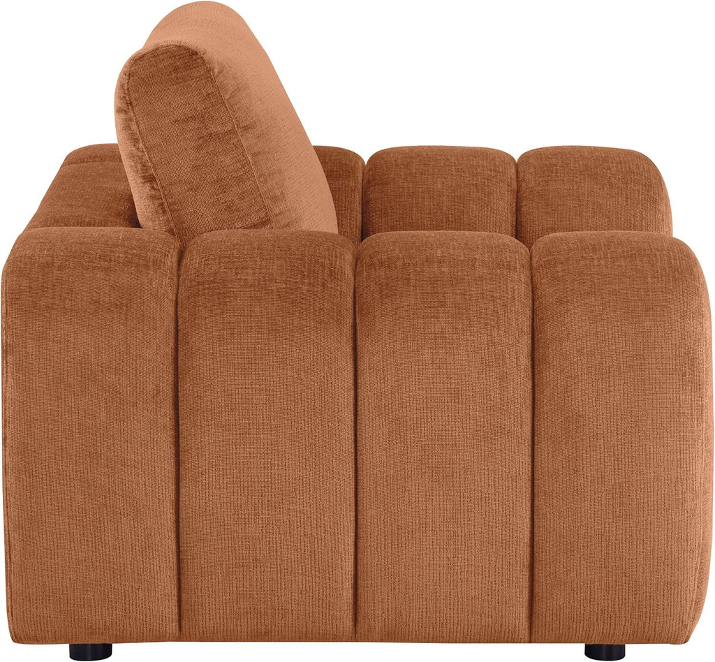 Coaster Home Furnishings - Burnett - Chenille Upholstered Accent Chair with Rounded Arms, Curved Shape, Attached Seat and Reversible Back Cushion - Living Room - Burnt Orange - 504953