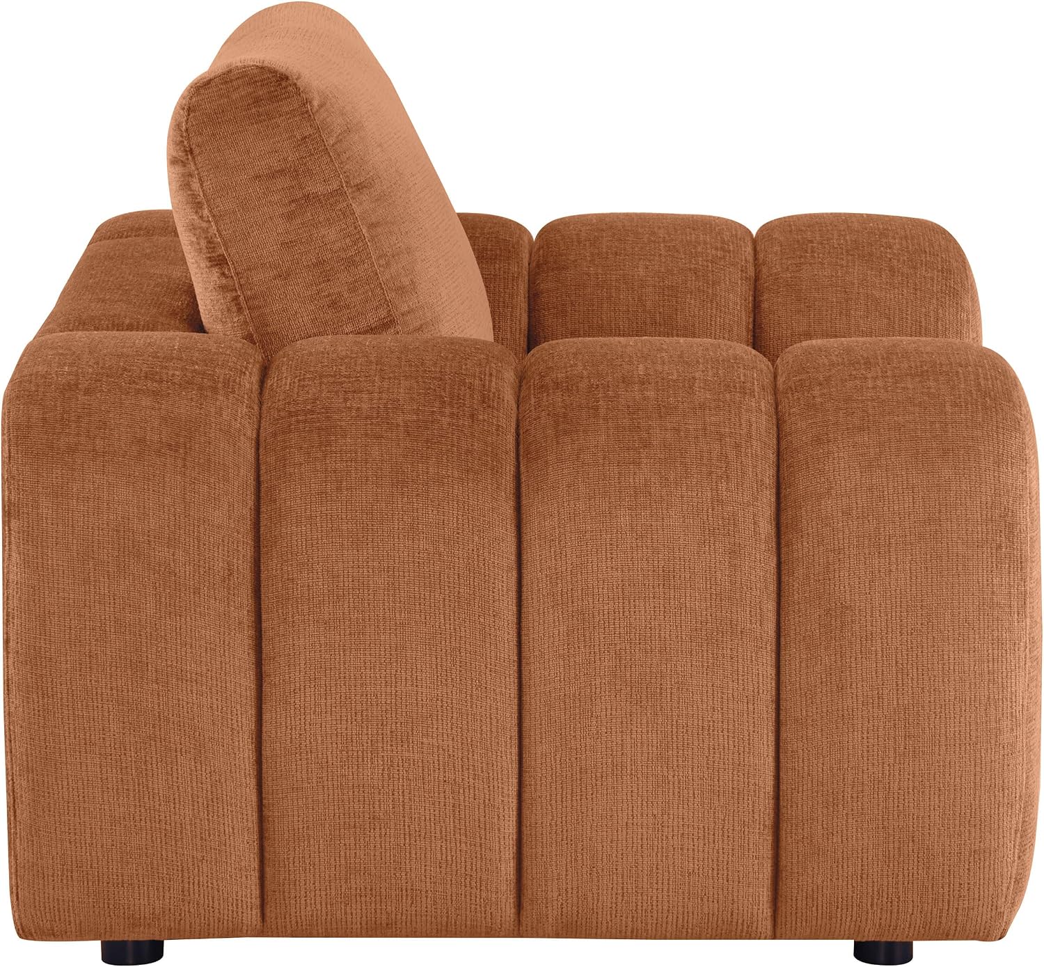 Coaster Home Furnishings - Burnett - Chenille Upholstered Accent Chair with Rounded Arms, Curved Shape, Attached Seat and Reversible Back Cushion - Living Room - Burnt Orange - 504953