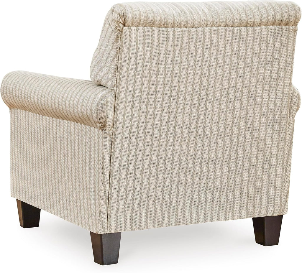 Signature Design by Ashley Valerani Classic Striped Upholstered Accent Chair, Beige