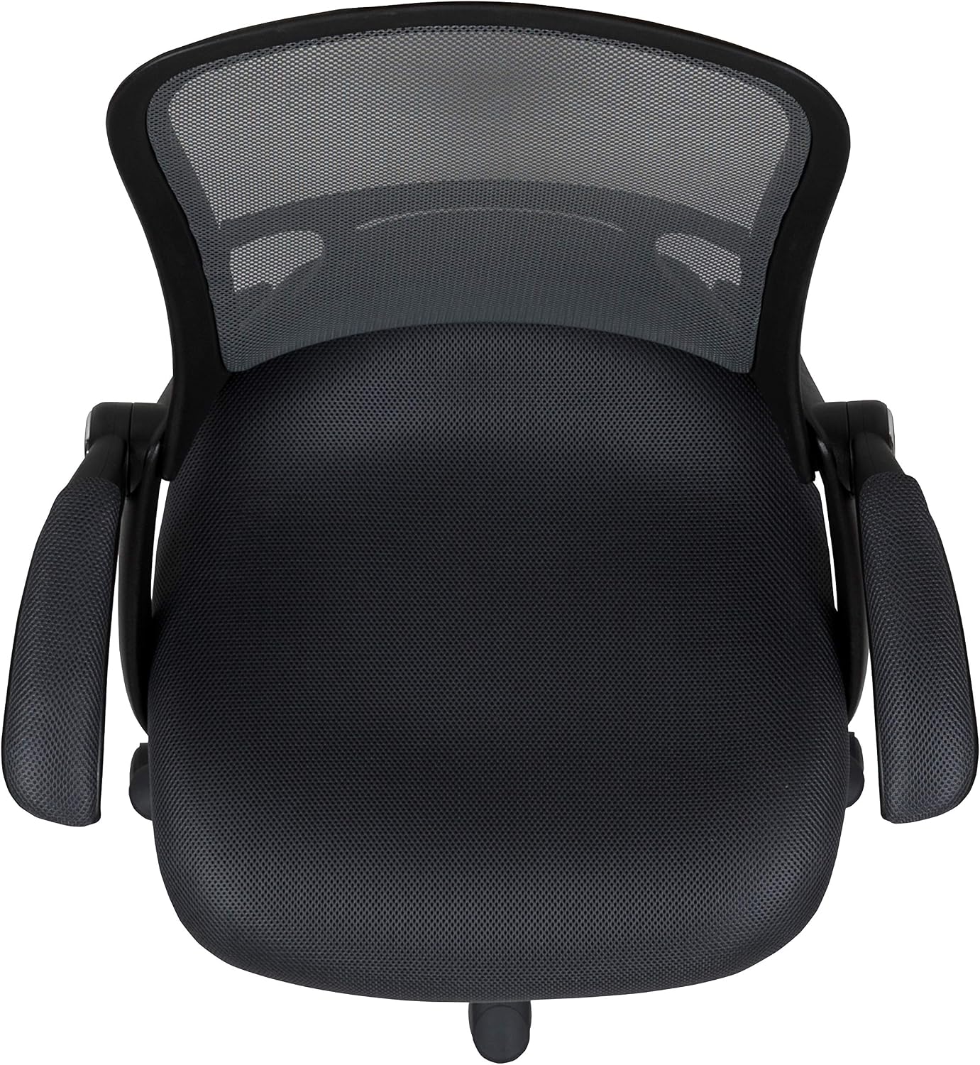 Flash Furniture Porter High-Back Swivel Office Chair with Adjustable Lumbar Support and Seat Height, Ergonomic Mesh Desk Chair with Flip-Up Armrests, Black