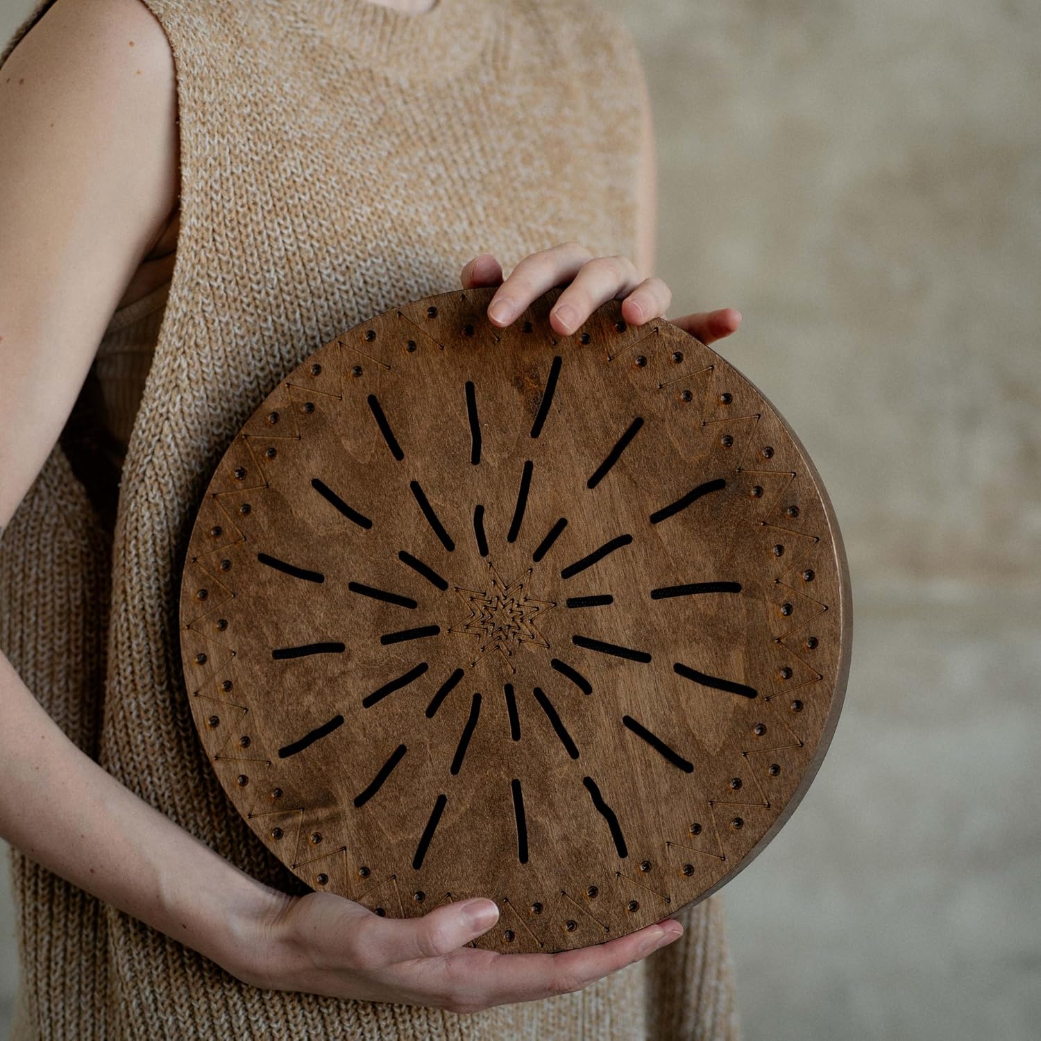 Water-Fall Disc — Wooden Ocean Drum, Geyser, 12' (30 cm) | Realistic Ocean Waves & Waterfall Sound for Meditation & Yoga | No Bag