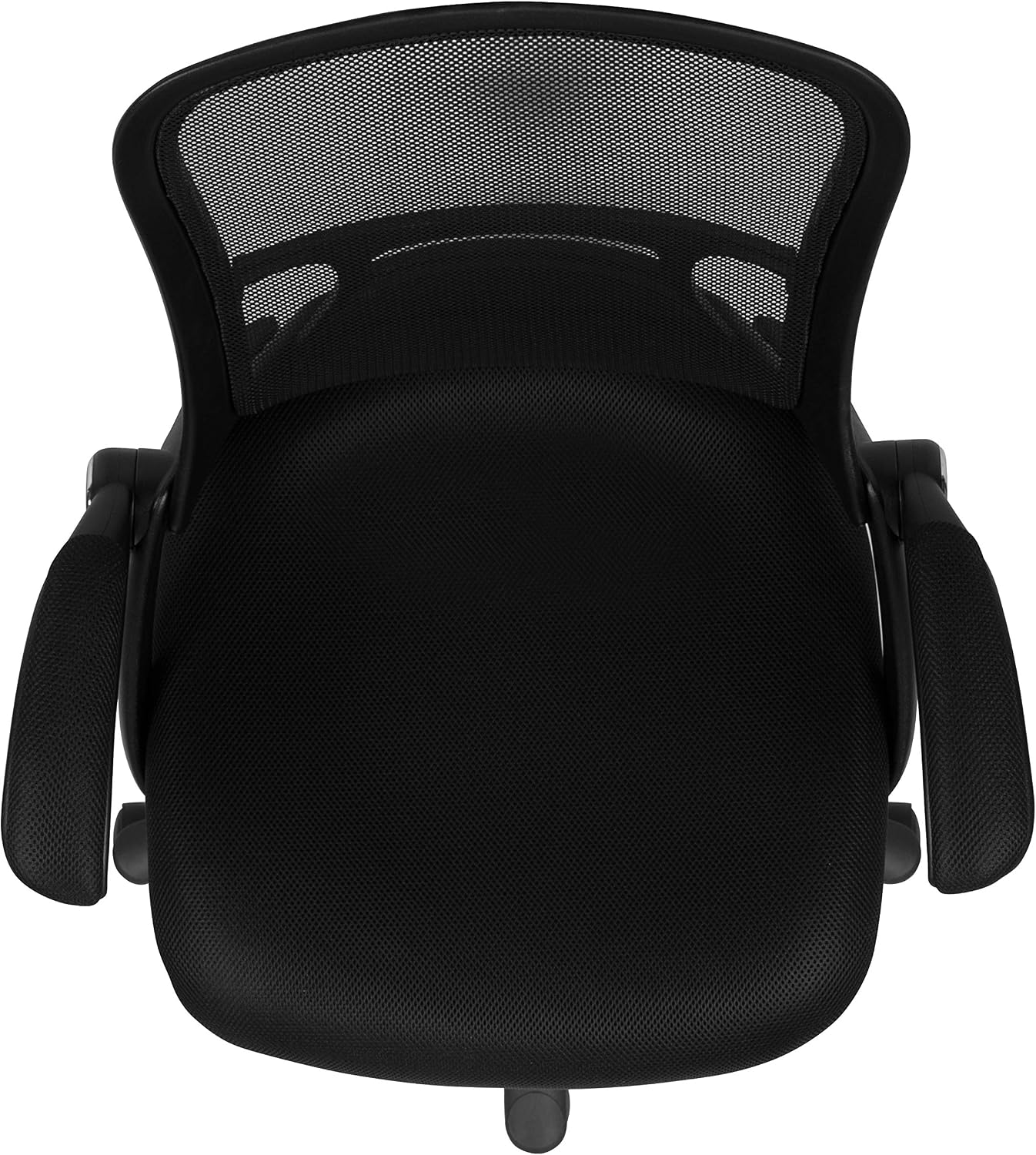 Flash Furniture Porter High Back Black Mesh Ergonomic Swivel Office Chair with Black Frame and Flip-up Arms