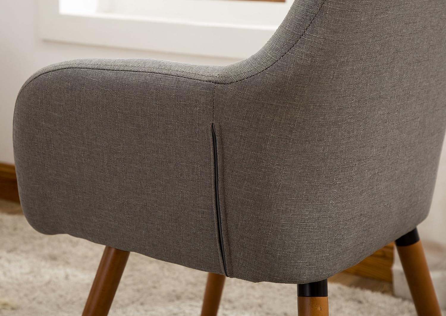 Roundhill Furniture Tuchico Contemporary Fabric Accent Chair,Arm Rest, Gray