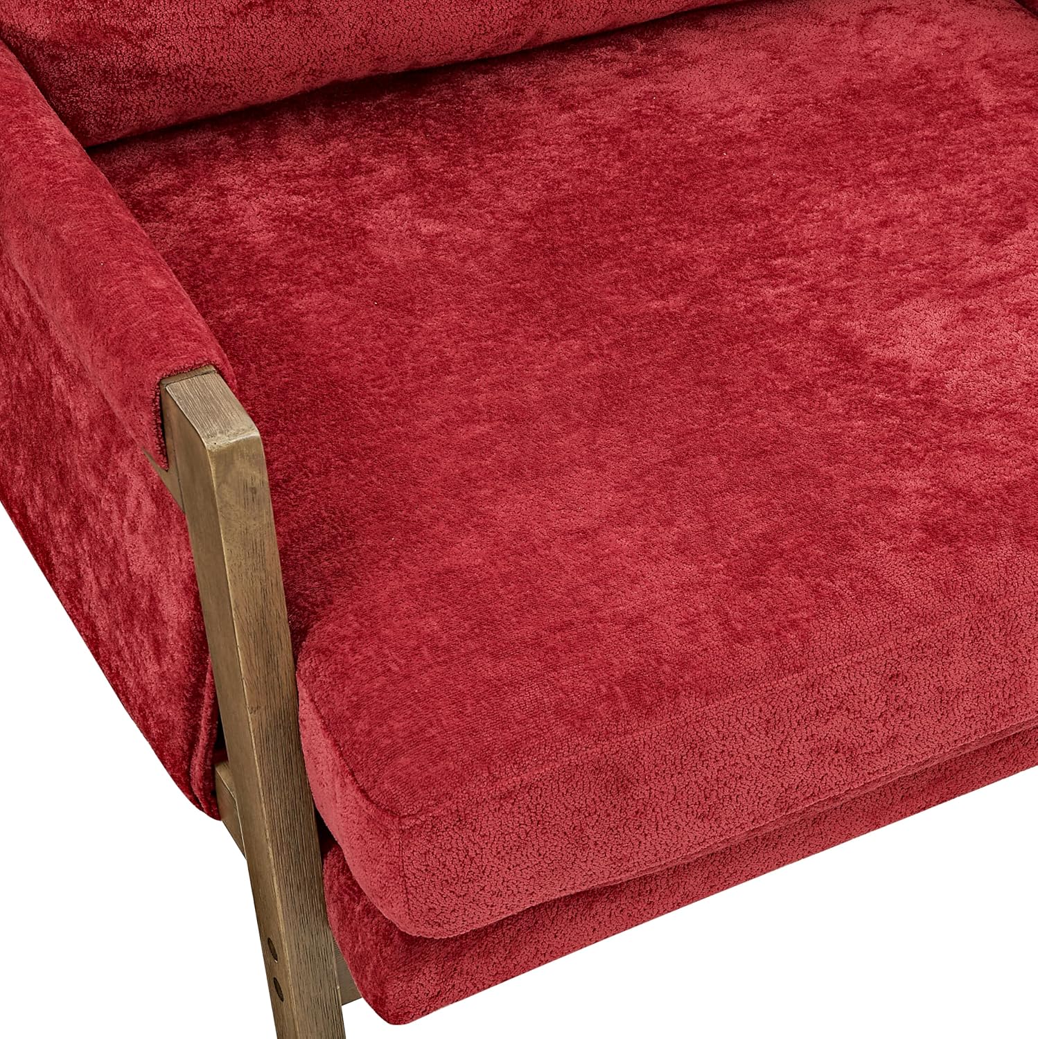 Roundhill Furniture Kelly Mid-Century Modern Accent Armchair, Red