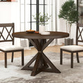Roundhill Furniture Windvale Cross-Buck Base Dining Table, Espresso