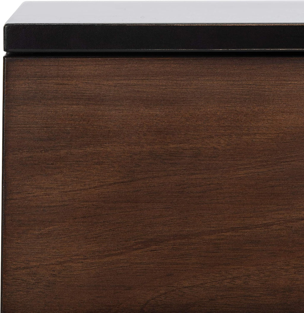 Safavieh Home Genevieve Modern Walnut and Black Mahogany 2-drawer Nightstand