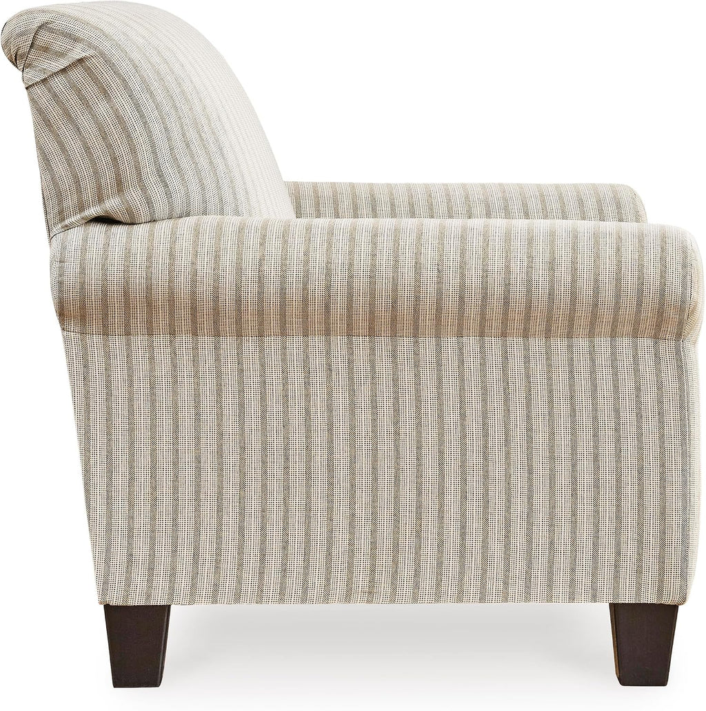 Signature Design by Ashley Valerani Classic Striped Upholstered Accent Chair, Beige