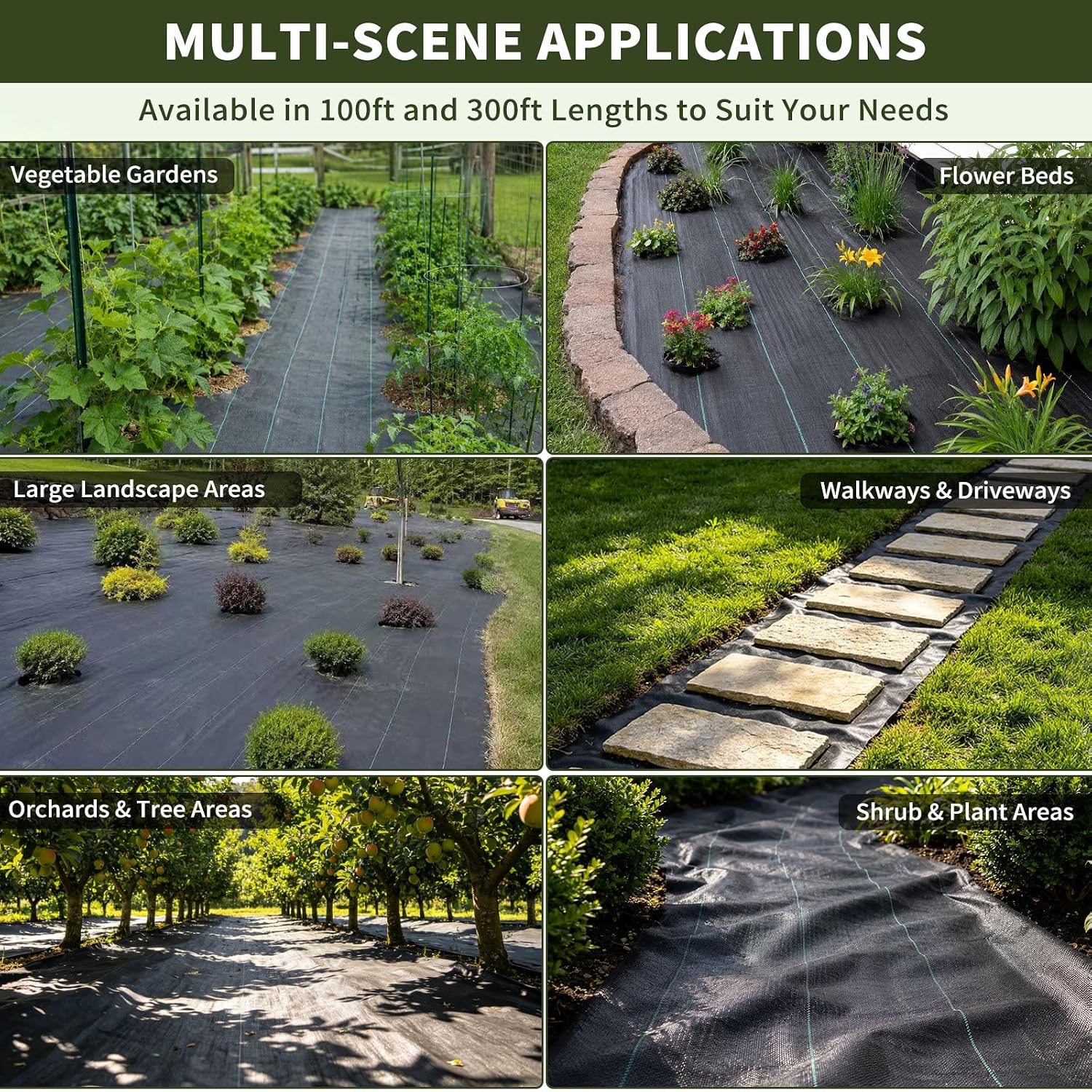 EXTRAEASY 6.5ft x 300ft Weed Barrier Fabric, Heavy Duty Landscape Fabric, 3.2oz Weed Control Fabric, Tear-Resistant Weed Blocker Ground Cover for Garden, Gravel, Driveway, Flower Bed