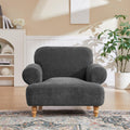 Mofolit 41.75' Oversized Modern Accent Chair w/Chenille Fabric,Wide& Round Arm, Single Sofa Chair for Bedroom,Living Room,Apartment,Study Room (1, Dark Gray)