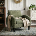 Homkdom Accent Chair for Living Room Chairs Green Reading Chair for Bedroom Mid Century Modern Arm Chair Upholstered Comfy Chair for Apartment, Waiting Room