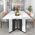 Hlivelood 78Inch Large Dining Table for 6 8 People,Wooden Rectangular Kitchen Table W/Waterproof Tabletop,Large Rectangle Furniture W/Adjustable Legs,White Dinner Table for Kitchen Dining Room(78IN)