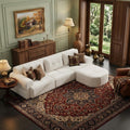 112' Compressed Boneless Sectional Sofa with Movable Ottoman Convertible L Shaped Modular Corner Couch for Living Room - Oversized Cloud Couches W/Tufted Cushions and Deep Seat
