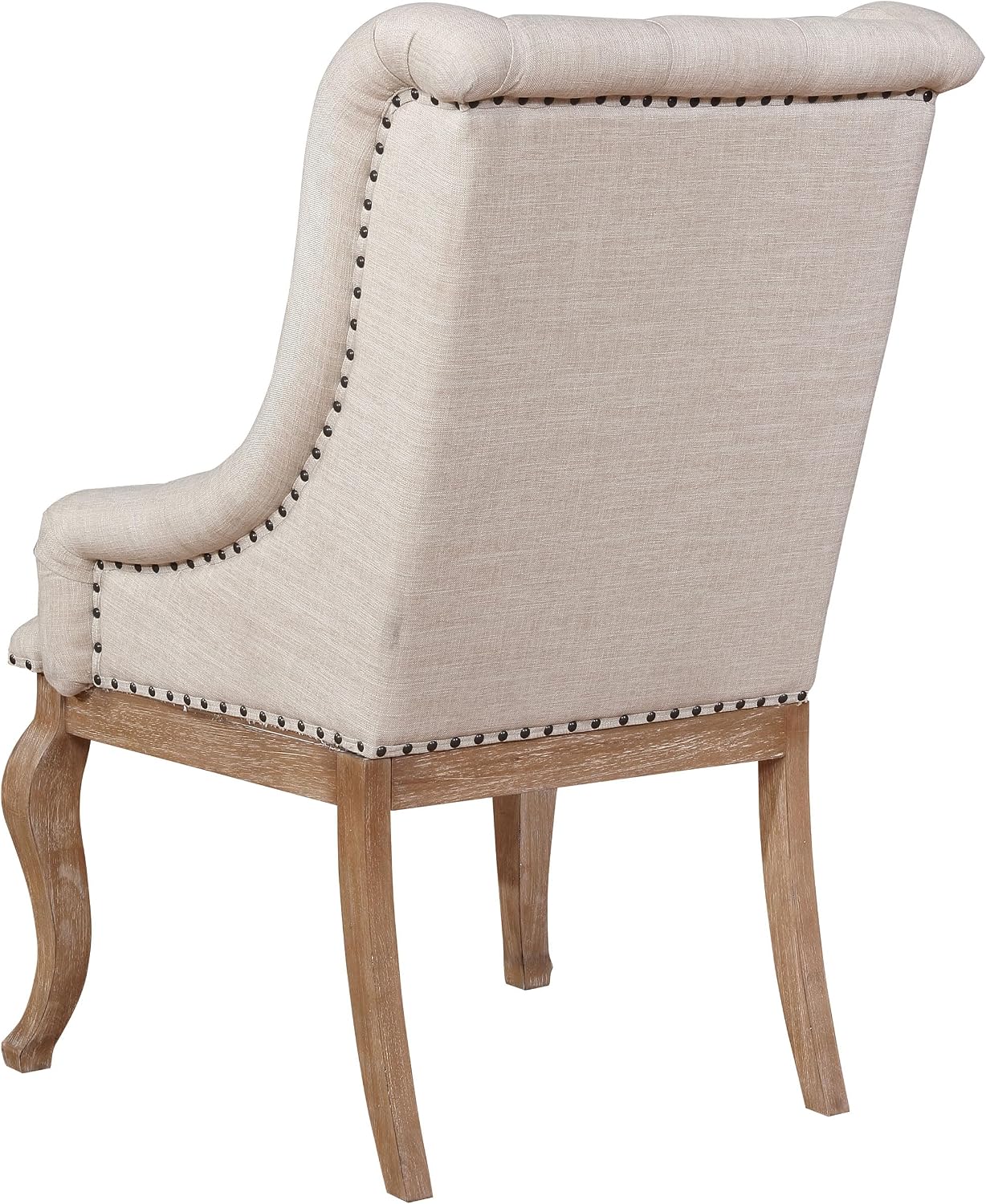 Coaster Home Furnishings - Brockway - 7-Piece Wood Dining Table Set - Double Pedestal Base, Table with Extension Leaf, Button-Tufted Chairs with Nailhead Trim - Dining Room - Barley Brown - 110291-S7