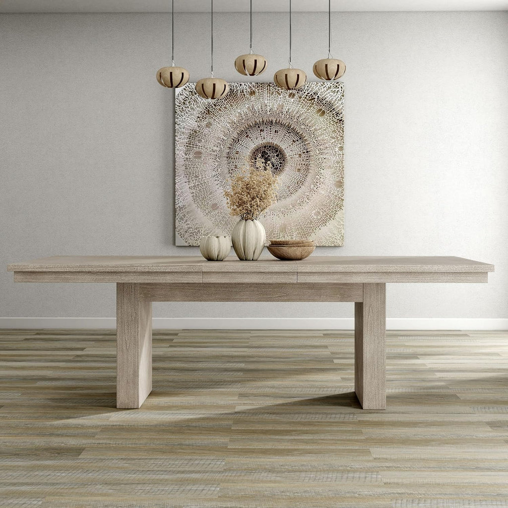 Furniture of America Westely Farmhouse Solid Wood 76-inch Rectangular Extendable Dining Table with 18-inch Removable Leaf, Seats up to 8 for Home, Kitchen, Living Room, Dinettes, Natural