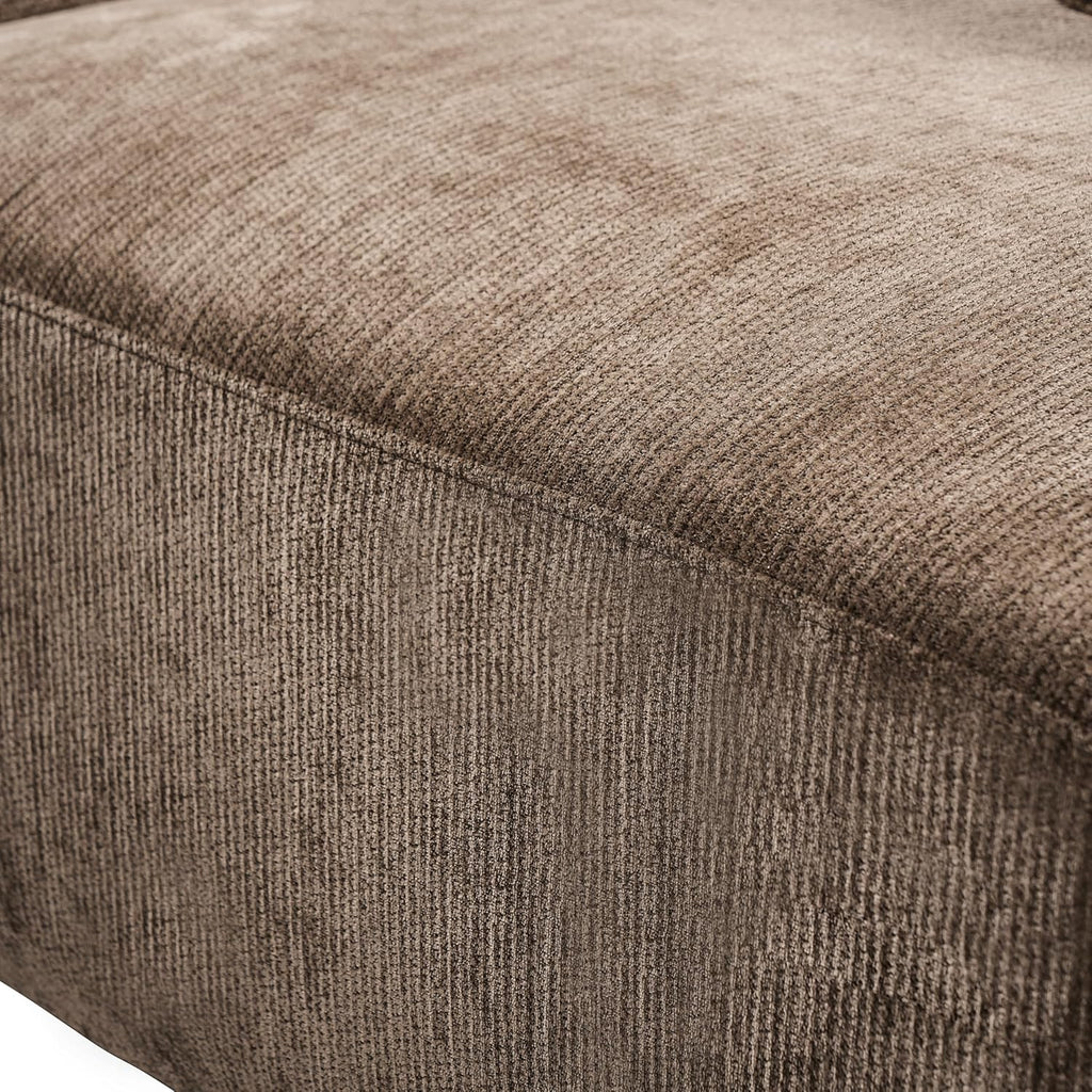 Christopher Knight Home Grelyn 140' Modular Sectional Sofa Couch, Wool Fabric Boneless Cloud Couch, Fully Compressed Home Sofa Living Room, 3-Piece Lounge Sofa with Chaise, Fully Assembled, Brown