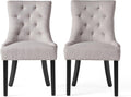 Christopher Knight Home Hayden Fabric Dining Chairs, 2-Pcs Set,Polyester, Light Grey