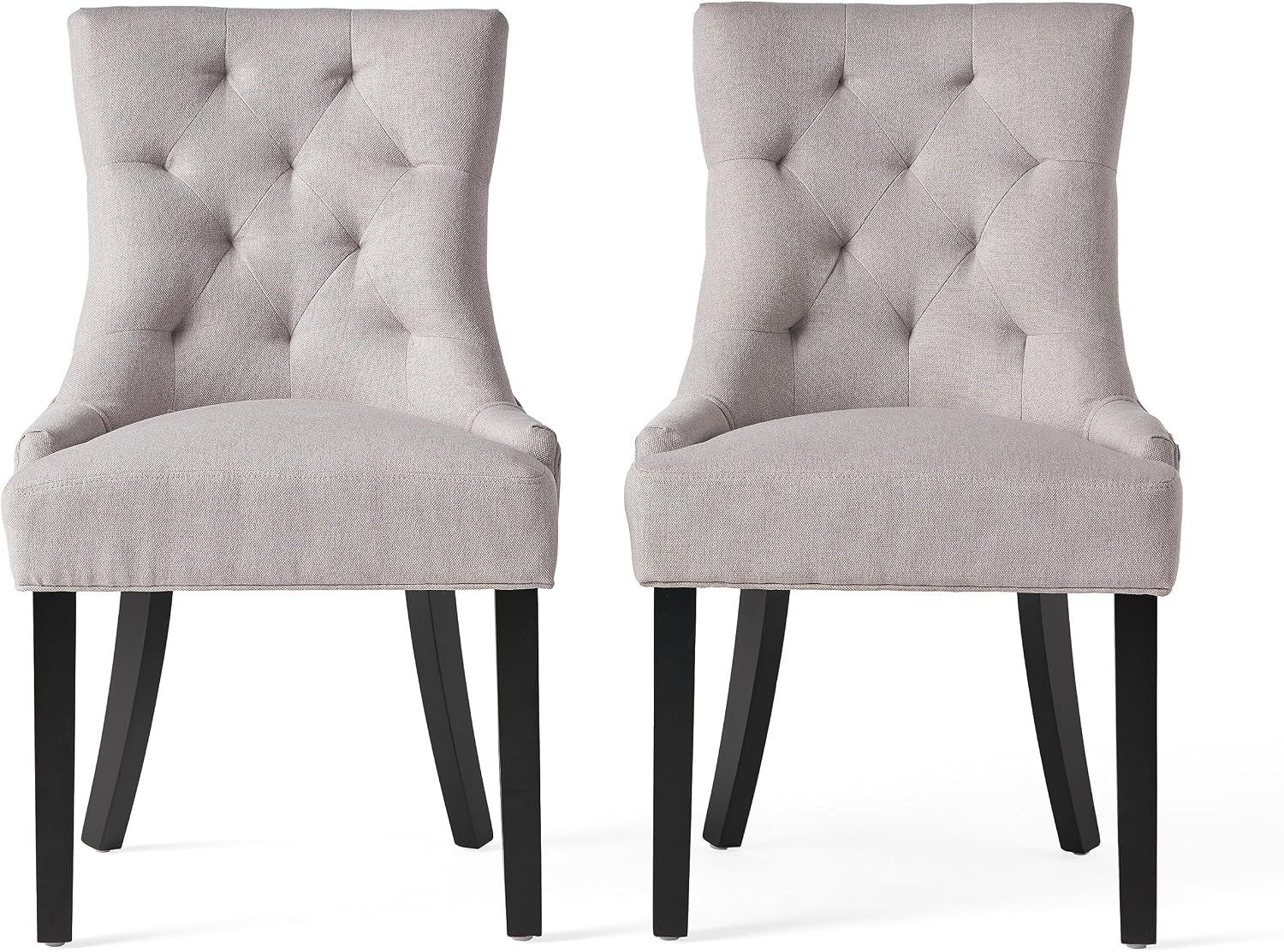 Christopher Knight Home Hayden Fabric Dining Chairs, 2-Pcs Set,Polyester, Light Grey