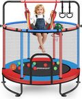 Mini Trampoline for Kids & Toddlers, Ages2-10 | Indoor & Outdoor, with Safety Enclosure Net, Basketball Hoop & Ocean Balls, Birthday Gift for Boy,Girl