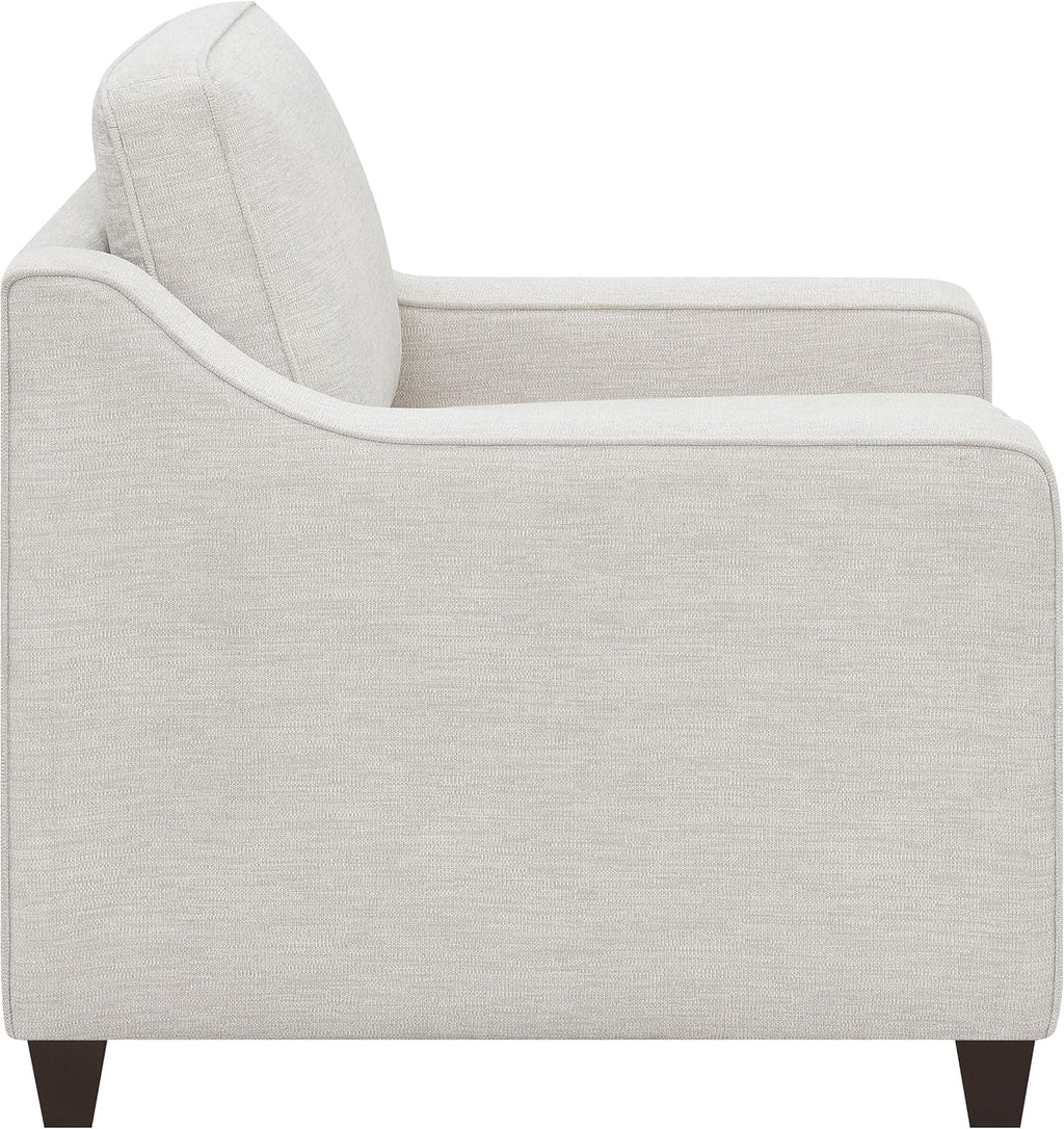 Coaster Home Furnishings - Christine - Upholstered Sloped Track Arm Accent Chair with Padded Seat and Back, Wood Frame, Reversible Cushion and Tapered Wood Legs - Living Room - Beige - 552063