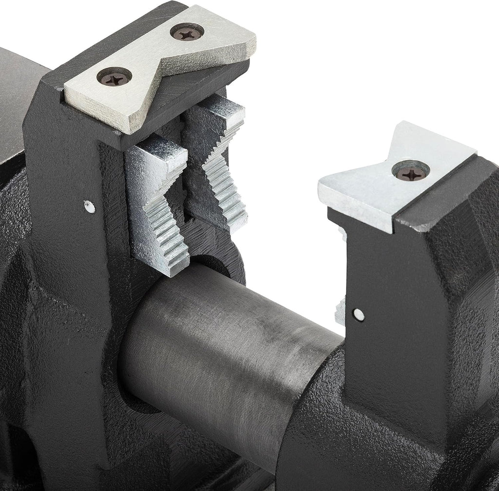 Yost Vises 760-DI Multi-Jaw Rotating Vise 6 Inch Jaw Width | 2 in 1 Multipurpose Bench and Pipe Vise | Secure Grip with Swivel Base | Made with a Combination of Ductile Iron & Hardened Steel