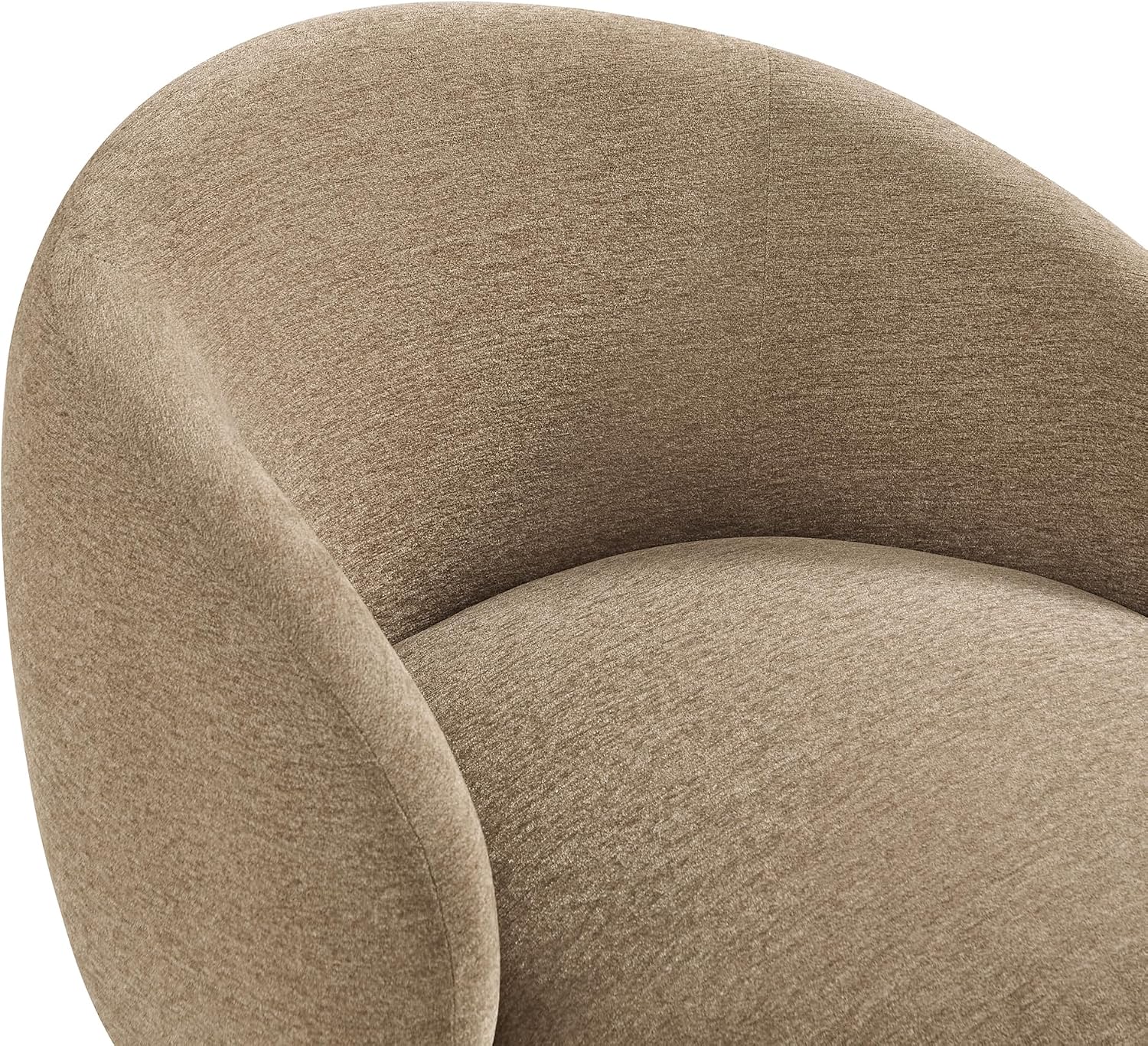KISLOT Swivel Accent Chair Modern Round Barrel Armchair with Upholstered Performance Fabric for Living Room Bedroom Waitingroom,2 Box,Brown