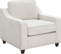 Coaster Home Furnishings - Christine - Upholstered Sloped Track Arm Accent Chair with Padded Seat and Back, Wood Frame, Reversible Cushion and Tapered Wood Legs - Living Room - Beige - 552063