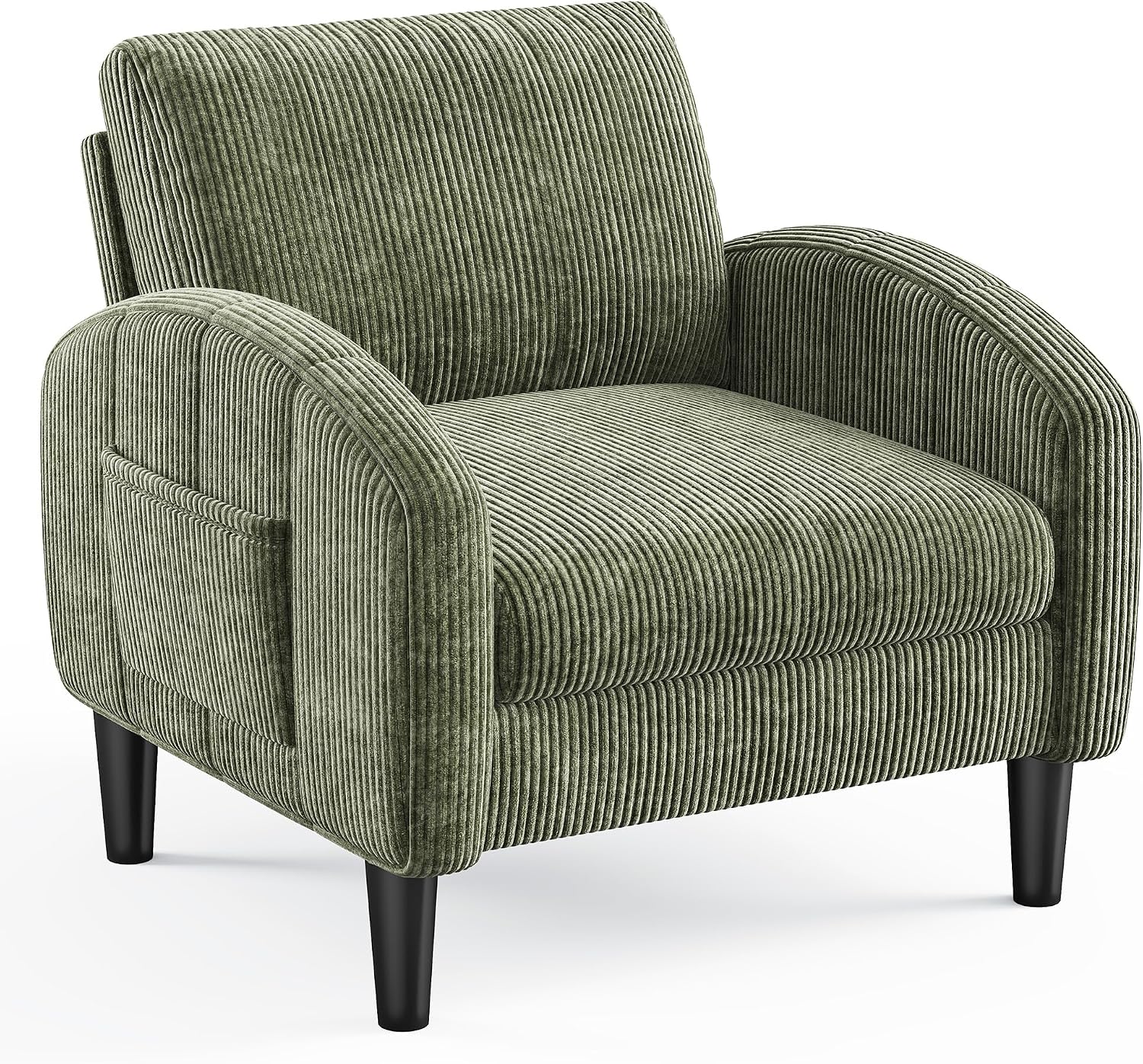 Homkdom Accent Chair for Living Room Chairs Green Reading Chair for Bedroom Mid Century Modern Arm Chair Upholstered Comfy Chair for Apartment, Waiting Room