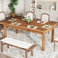Tribesigns 70.87' Modern Farmhouse Dining Table for 6-8, Solid Wood Legs & MDF Top, Heavy Duty 350lb Capacity, Large Rectangle Kitchen Dinner Table, Easy Assembly